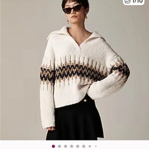 J. Crew Fair Isle Johnny-Collar Sweater